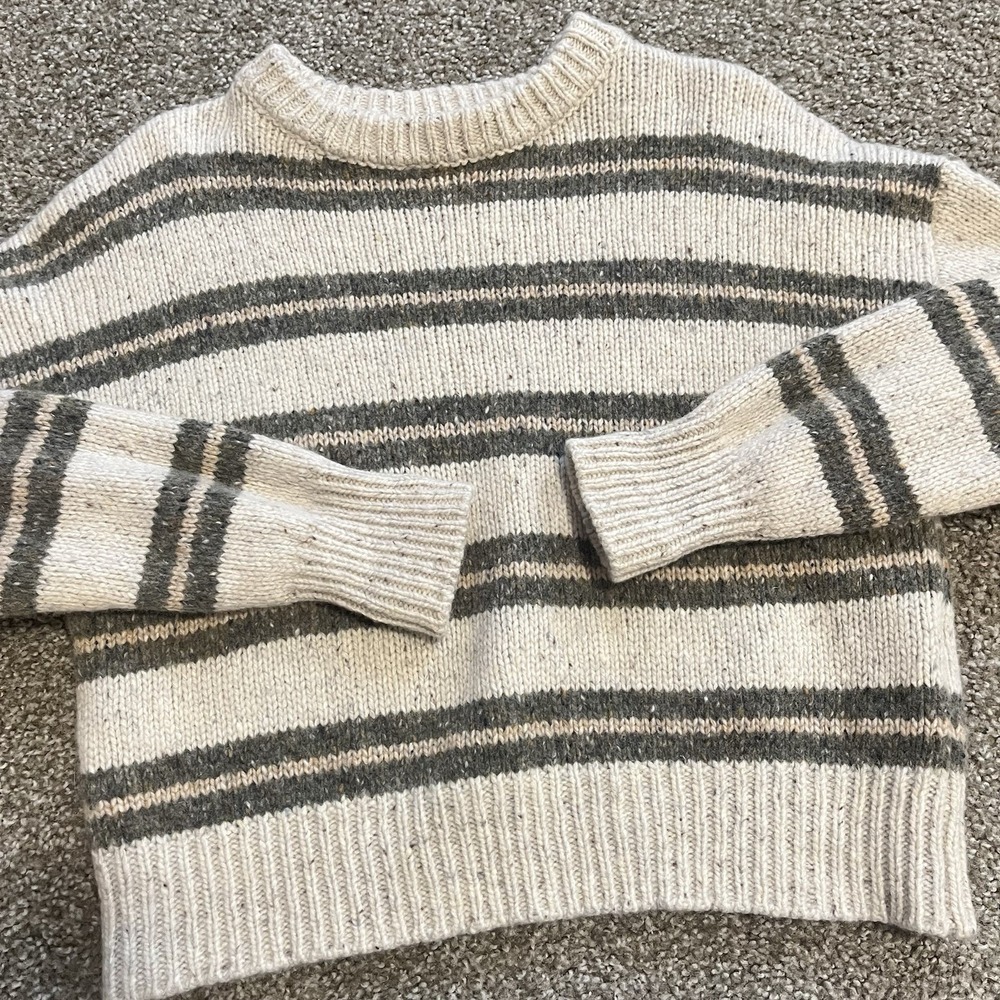 Spiritual Gangster Wool Alpaca Cropped Stripe Sweater XS Cozy Earthy Granola - Picture 8 of 8